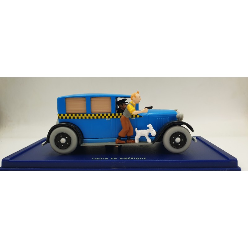 Tintin Editions Atlas No. 04 Blue Checker Taxi from Tintin in America 1:43 Model Car