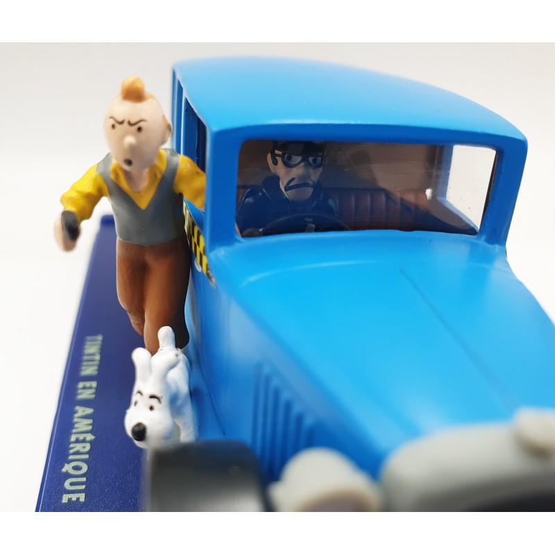 Tintin Editions Atlas No. 04 Blue Checker Taxi from Tintin in America 1:43 Model Car