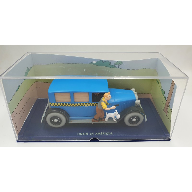 Tintin Editions Atlas No. 04 Blue Checker Taxi from Tintin in America 1:43 Model Car