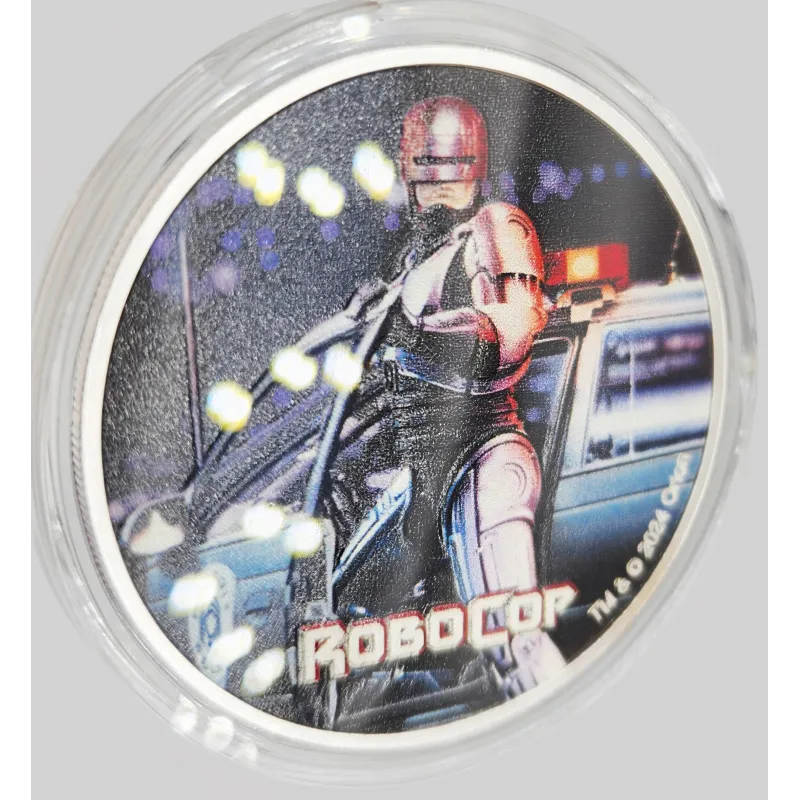 RoboCop 2024 Fiji 1 oz .999 Silver Colorized Coin – 50 Cents – Limited to 2,000