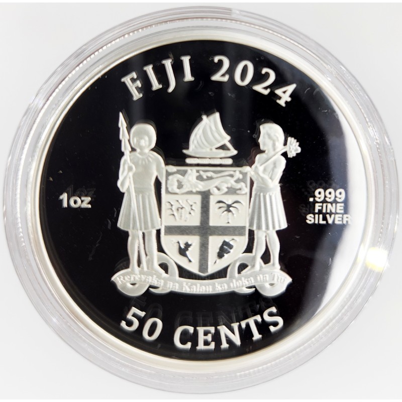 RoboCop 2024 Fiji 1 oz .999 Silver Colorized Coin – 50 Cents – Limited to 2,000