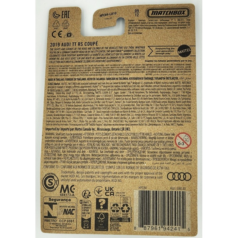 Matchbox - 2019 Audi TT RS Coupé - HPC64 - 1:64