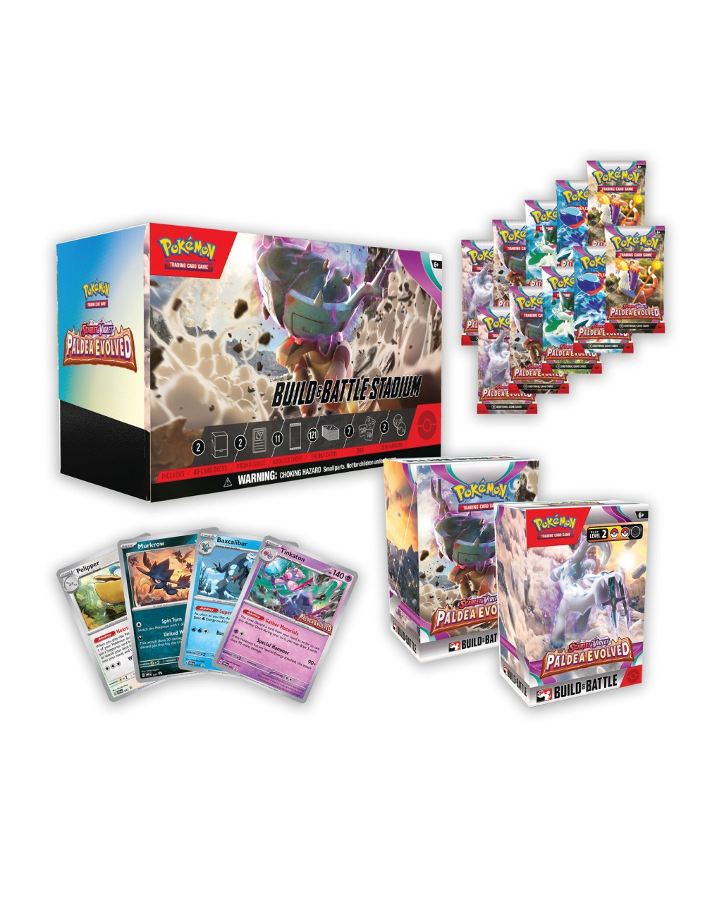 Pokemon Scarlet and Purple Paldea Evolved Build and Battle Stadium card game box ENG